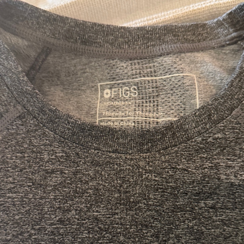 Figs Charcoal Heather Scrub Top